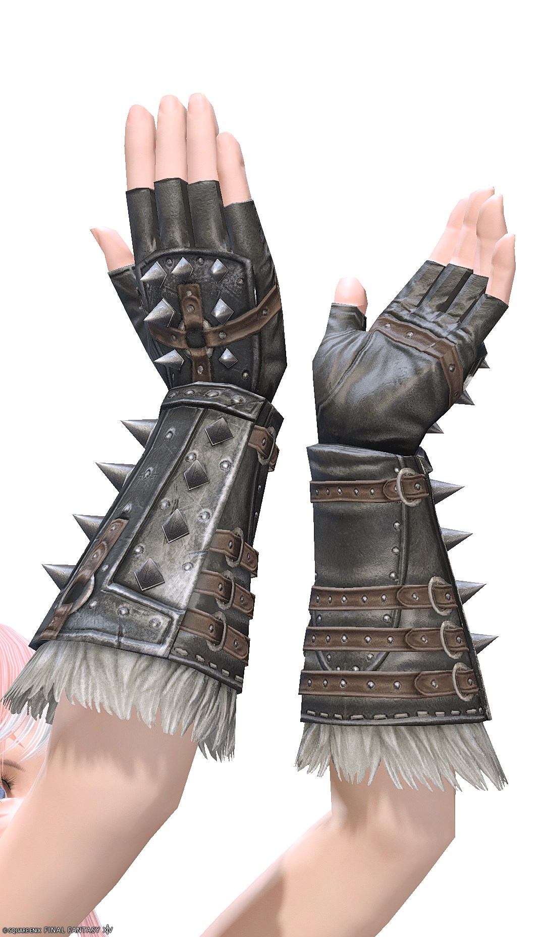 ゴールドチタン・ディフェンダースパイクグローブ | FF14ミラプリ - Titanium Gold Spiked Gloves of Fending - 手袋/フィンガレス