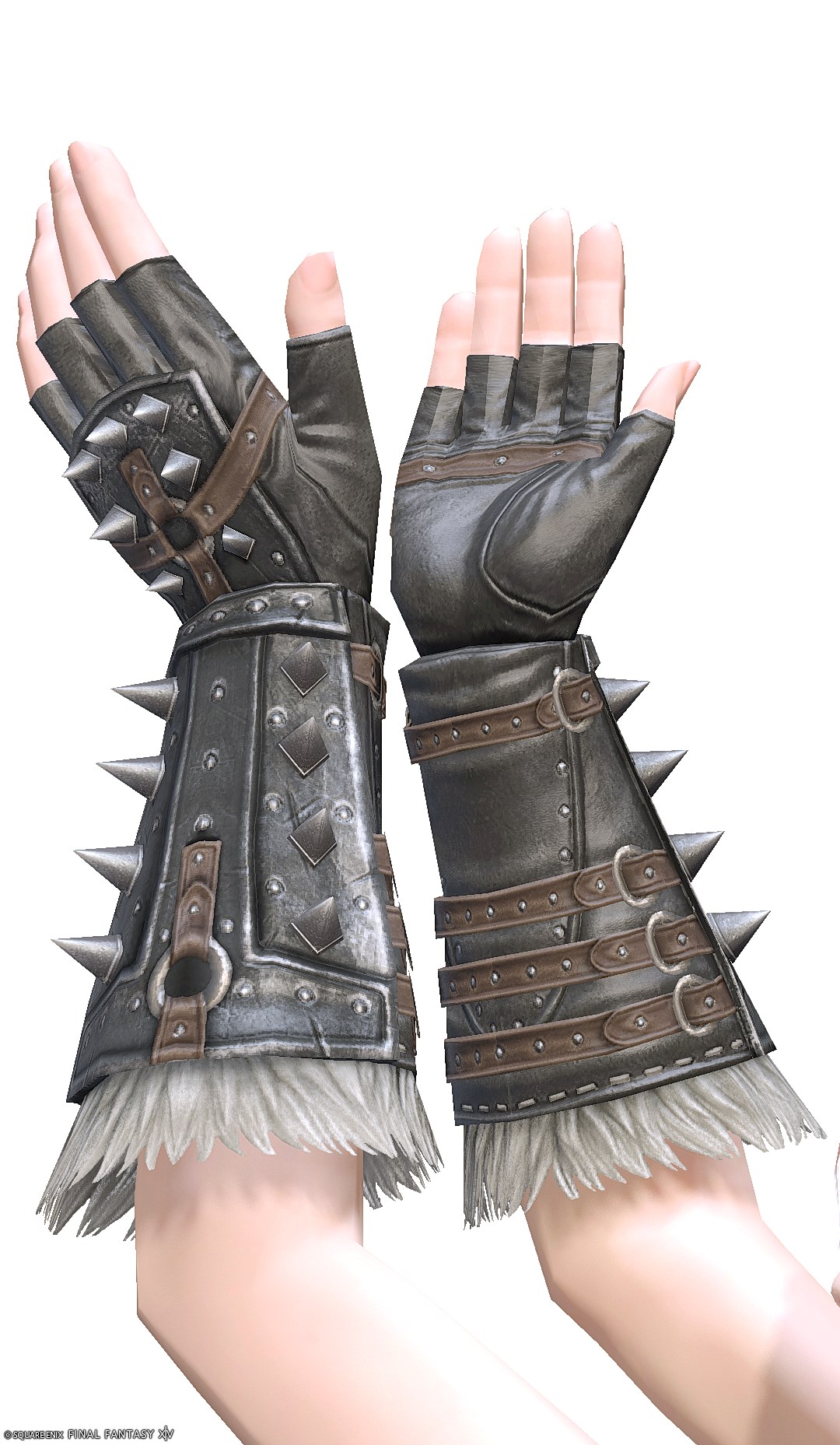 ゴールドチタン・ディフェンダースパイクグローブ | FF14ミラプリ - Titanium Gold Spiked Gloves of Fending - 手袋/フィンガレス