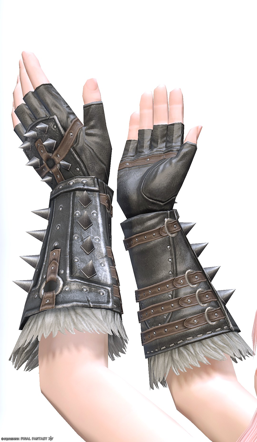 ゴールドチタン・ストライカースパイクグローブ | FF14ミラプリ - Titanium Gold Spiked Gloves of Striking - 手袋/フィンガレス