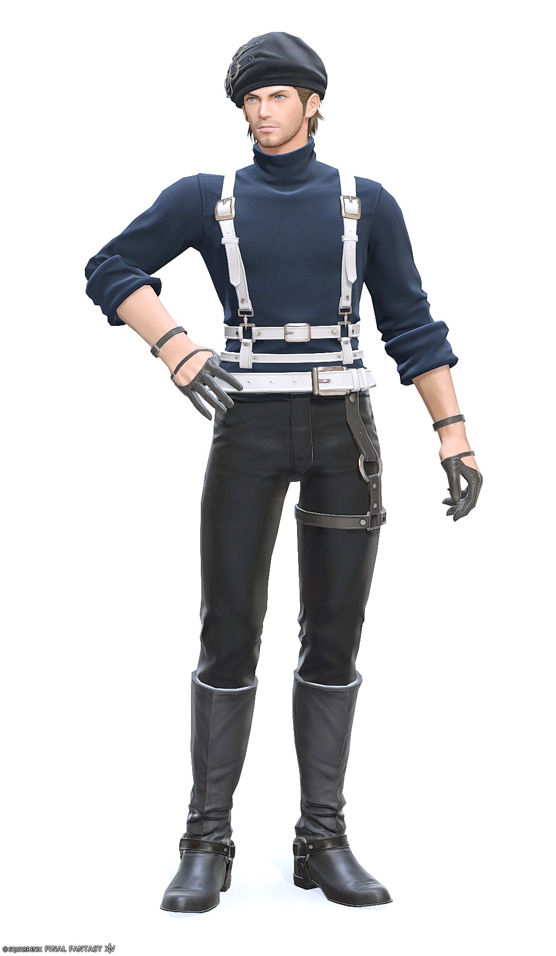 【FF14】ベルトレザー・コスチュームセット(トラウザータイプ)装備👗各種族での見た目・入手方法