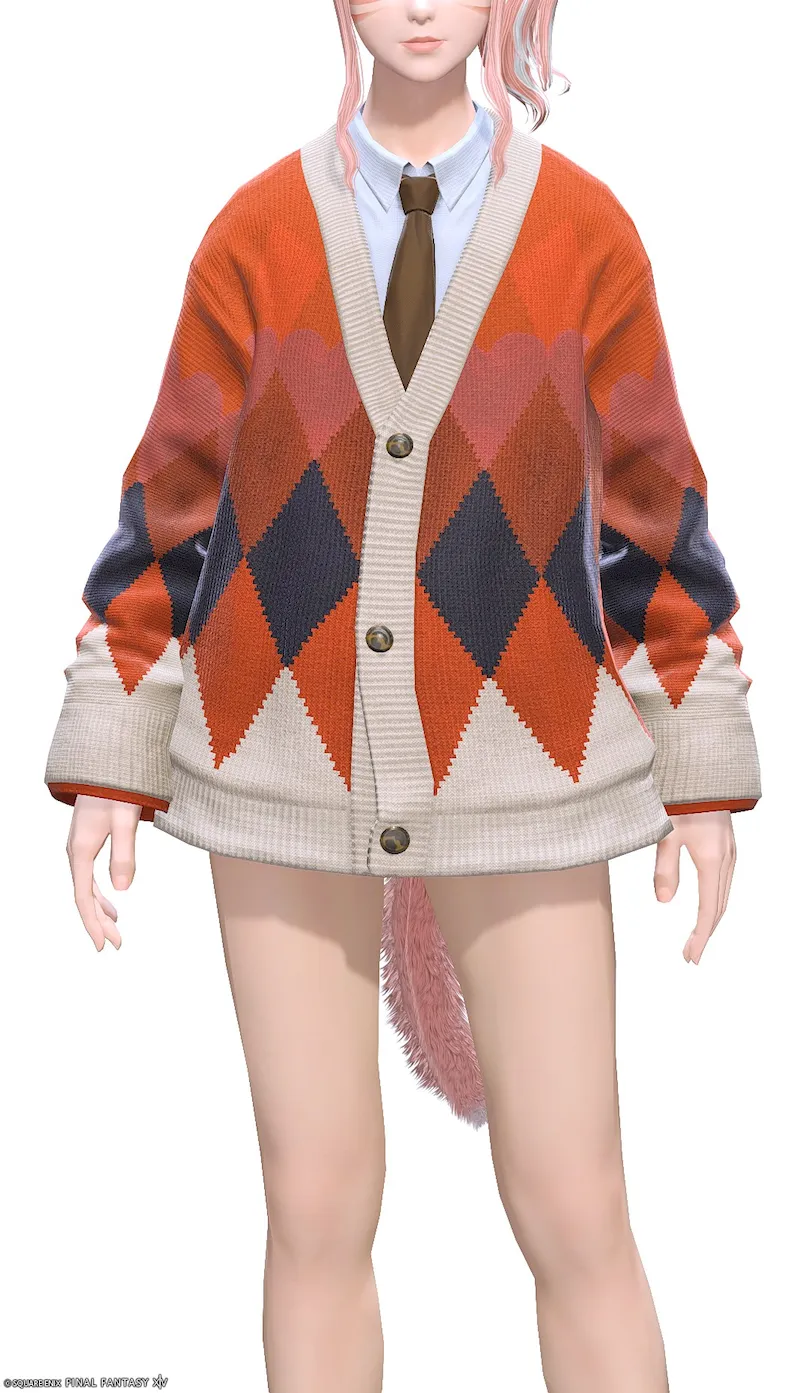 ミラプリ「ヴァレンティオンカンフィー・カーディガン」装備ミコッテでの見た目紹介7