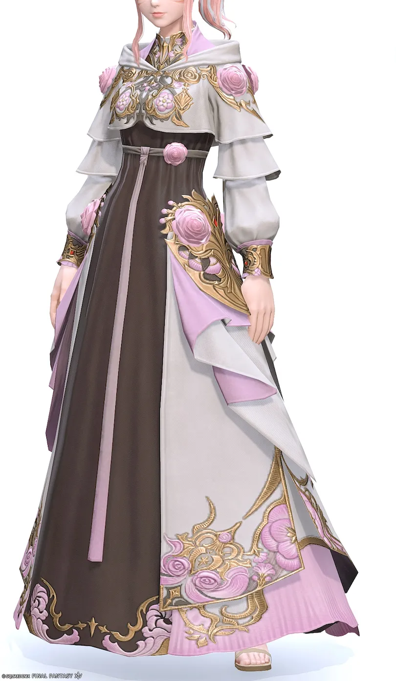 ミラプリ「コートリーラヴァー・ヒーラーバトルドレス」装備ミコッテでの見た目紹介10