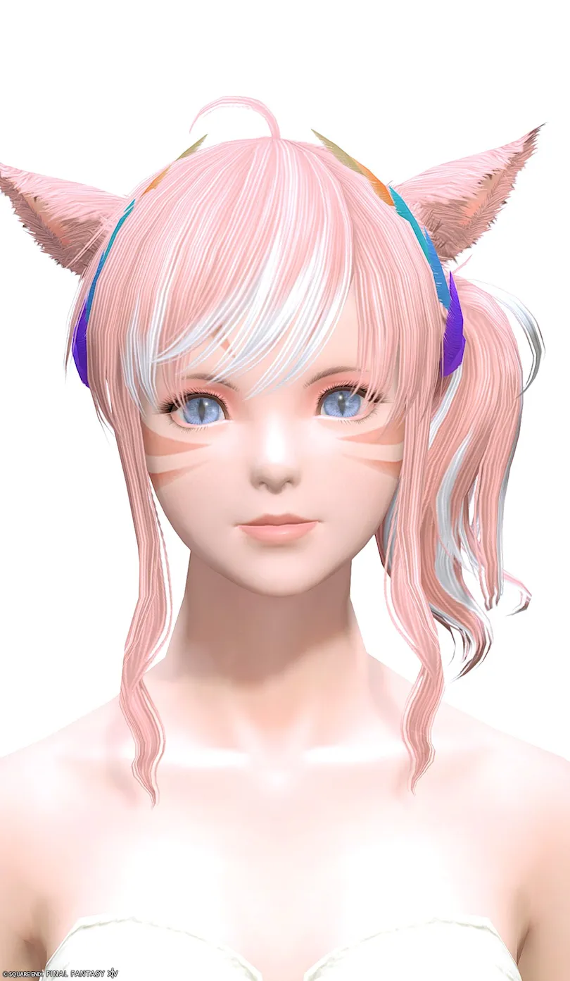 ミラプリ「ピーコック・クラフターヘッドバンド」装備ミコッテでの見た目紹介3