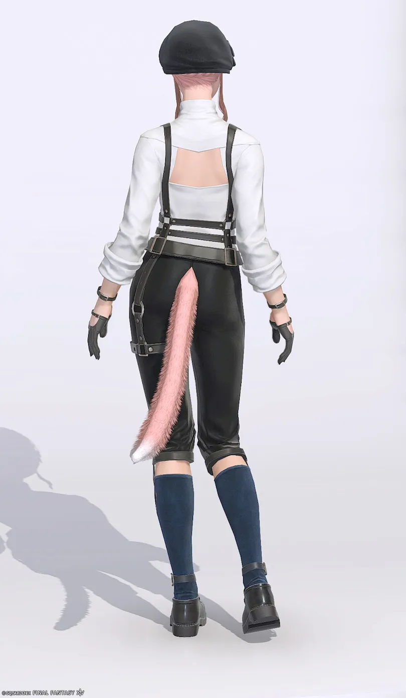 【FF14】ベルトレザー・コスチュームセット（クロップドパンツタイプ）装備👗各種族での見た目・入手方法