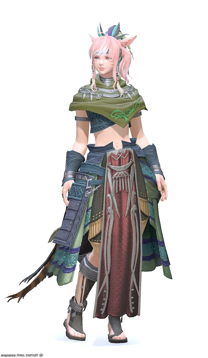 【FF14】ダークマホガニー・レンジャー装備👗各種族での見た目・入手方法【レベル94製作装備】