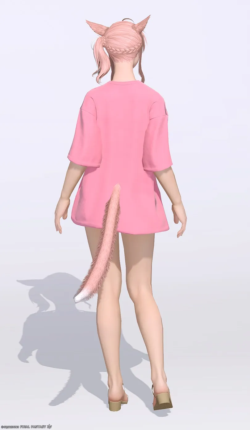 ミラプリ「デイリーチュニック:オーバーサイズ」装備ミコッテでの見た目紹介2