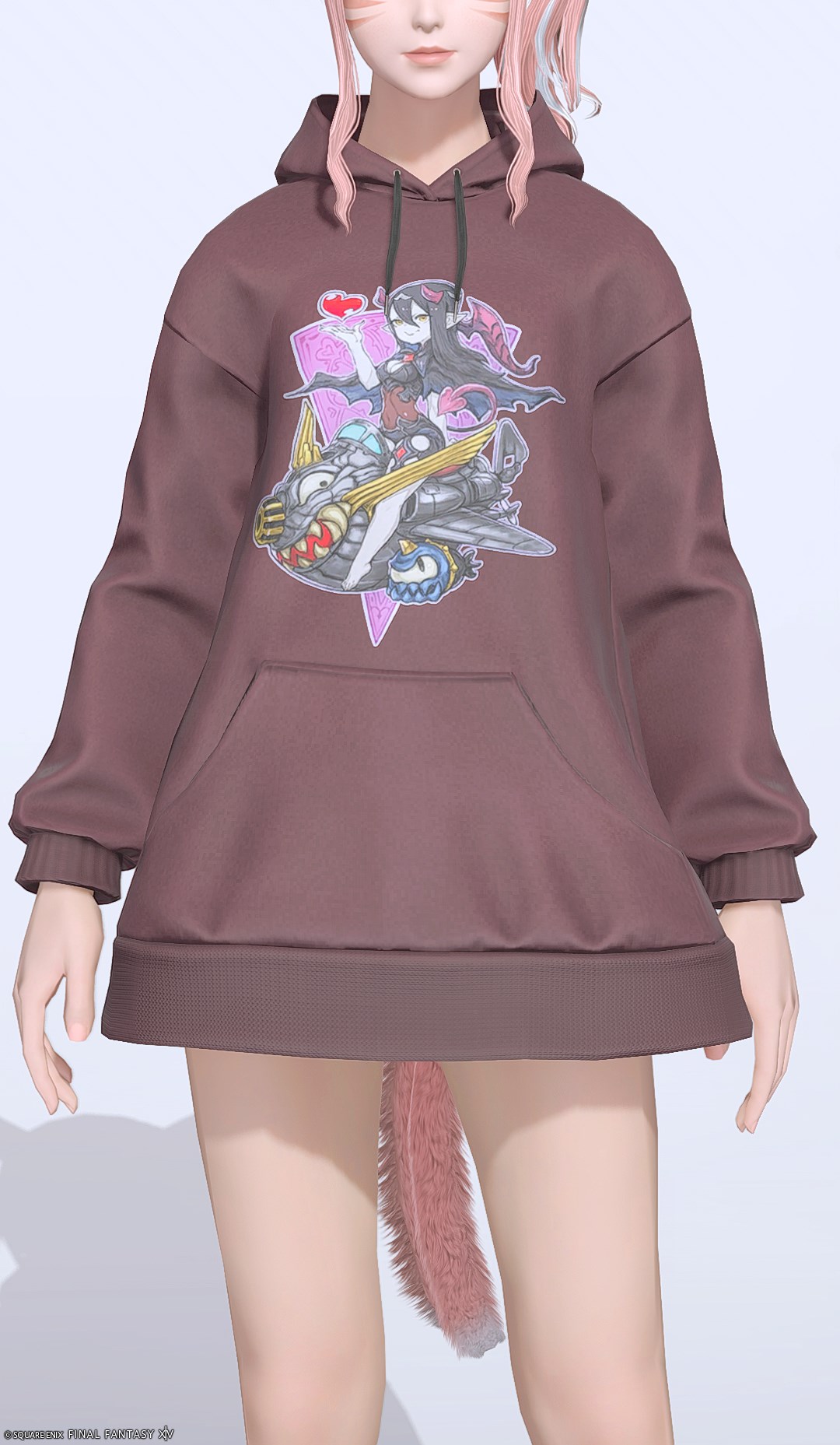 サキュバスフーディー:オーバーサイズ | FF14ミラプリ - Oversized Succubus Hooded Tunic - フード