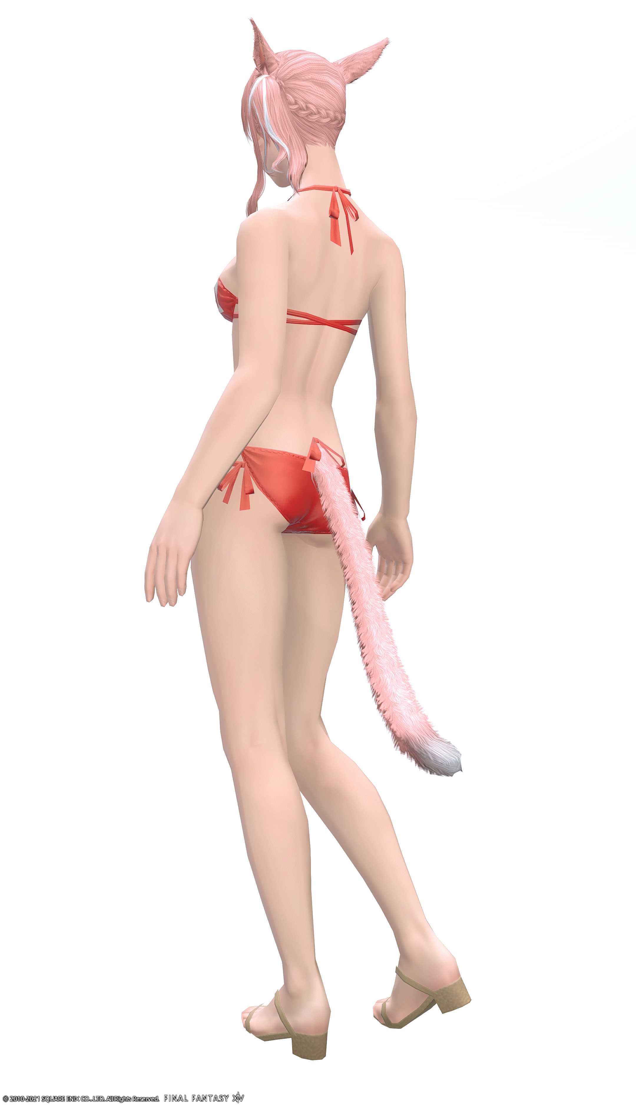 ミラプリ「レッドサマーセット（女性用）」装備ミコッテでの見た目紹介2