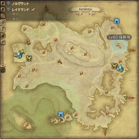 【地図】闇霊銀鉱の採取場所