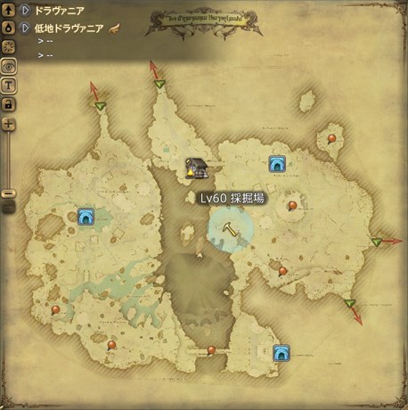 【地図】硬銀鉱の採取場所