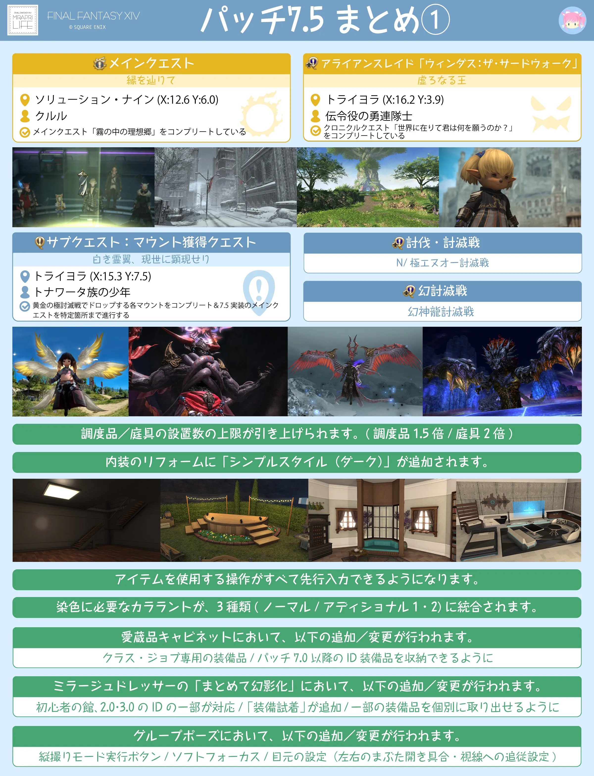 【FF14】パッチ7.5初動リスト/実装項目紹介【黄金のレガシー】